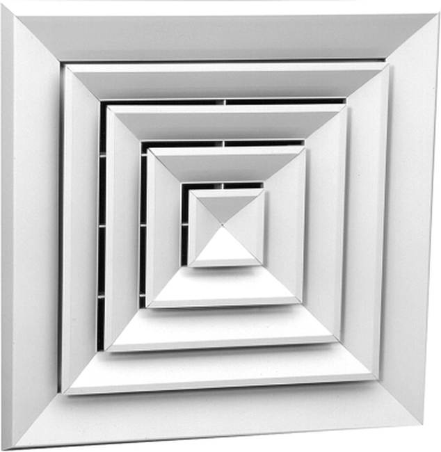 Aluminum Louvered Ceiling Diffuser, Flat Margin